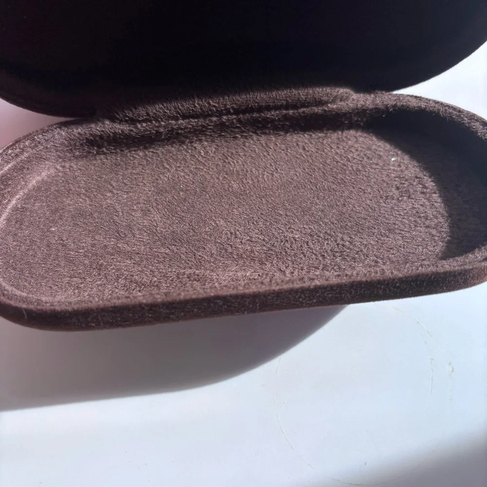 Tom Ford Velvet Sunglasses Case in Dark Brown with Gold Logo